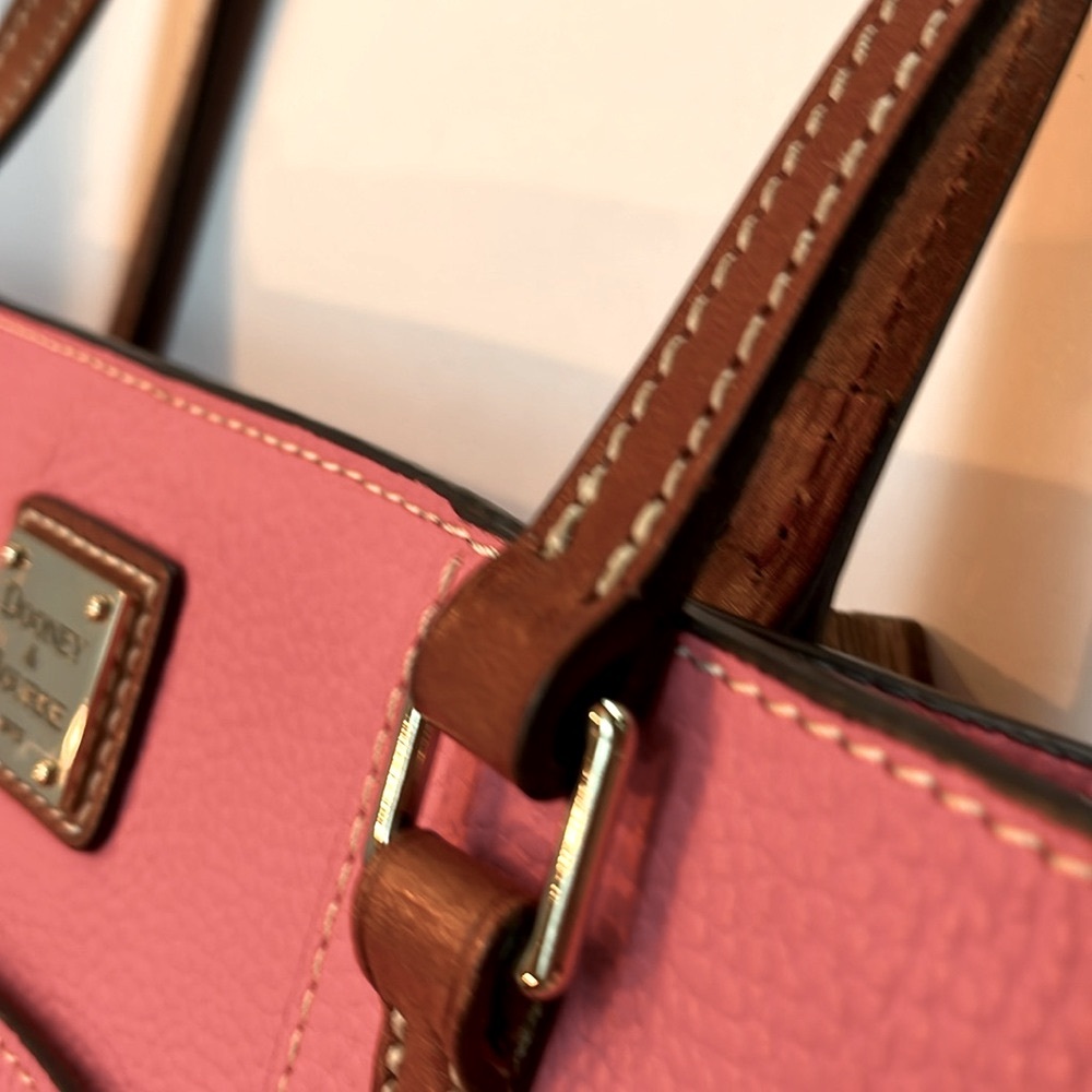 Dooney & Bourke Lexington Pebbled Leather Shopper Tote Persimmon Orange (pink) - Picture 3 of 8